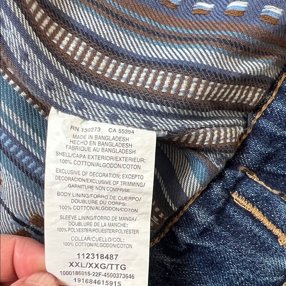 Wrangler Authentic Western Blue Denim Jacket XXL - Picture 6 of 12